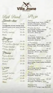 Menu VILLA JNANE Rabat June 2023 015116