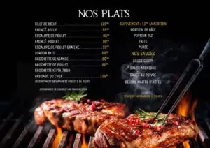 menu vintage tanger
