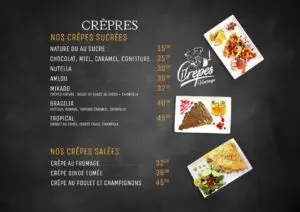menu vintage tanger