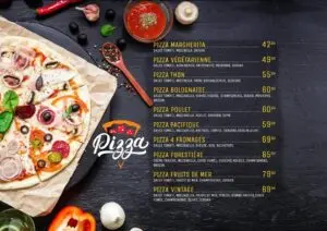 menu vintage tanger