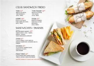 menu vintage tanger