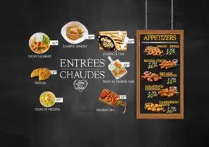 menu vintage tanger