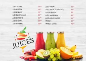 menu vintage tanger