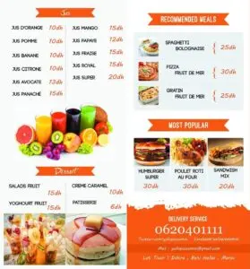 Les menus · 1