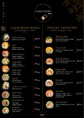 Menu de YANISUSHI à Benguerir — page 12