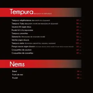 Les menus · 14