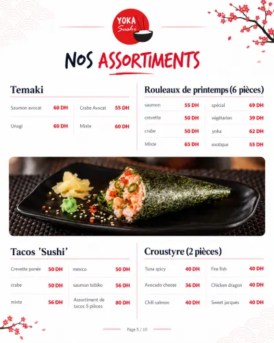 Menu de Yoka Sushi — Menu 2026