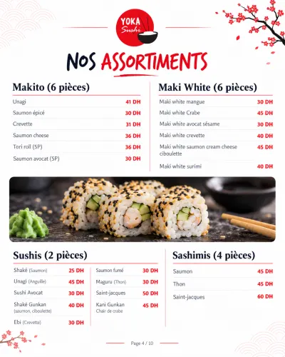 Menu de Yoka Sushi — Menu 2026