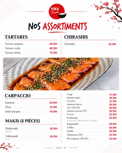 Menu de Yoka Sushi — Menu 2026