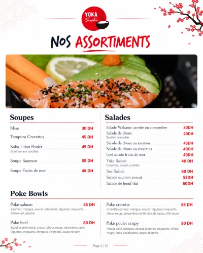 Menu de Yoka Sushi — Menu 2026