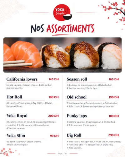 Menu de Yoka Sushi — Menu 2026