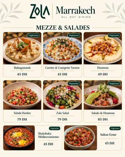 Menu de ZOLA TURKISH KITCHEN | MARRAKECH à Marrakech