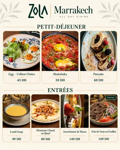 Menu de ZOLA TURKISH KITCHEN | MARRAKECH à Marrakech