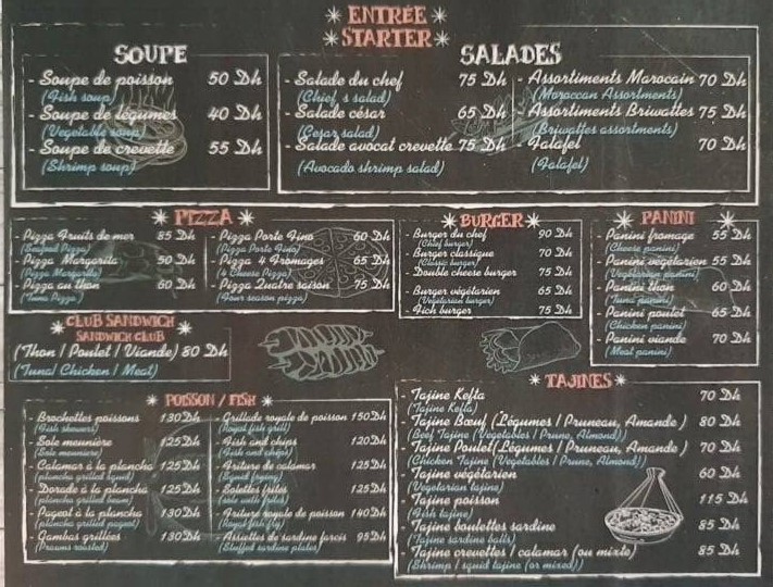 MENU Les Planches Essaouira 2024 Les meilleurs Restaurants à