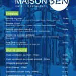 MAISON BEN MENU CAFE RESTAURANT CASABLANCA 2022 1