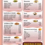 Snack resto Al Qods menu restaurant marrakech