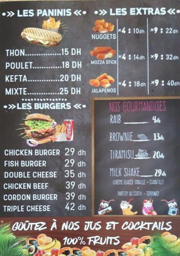 MENU Tacos Najd El Jadida 2024 Les meilleurs Restaurants à El Jadida