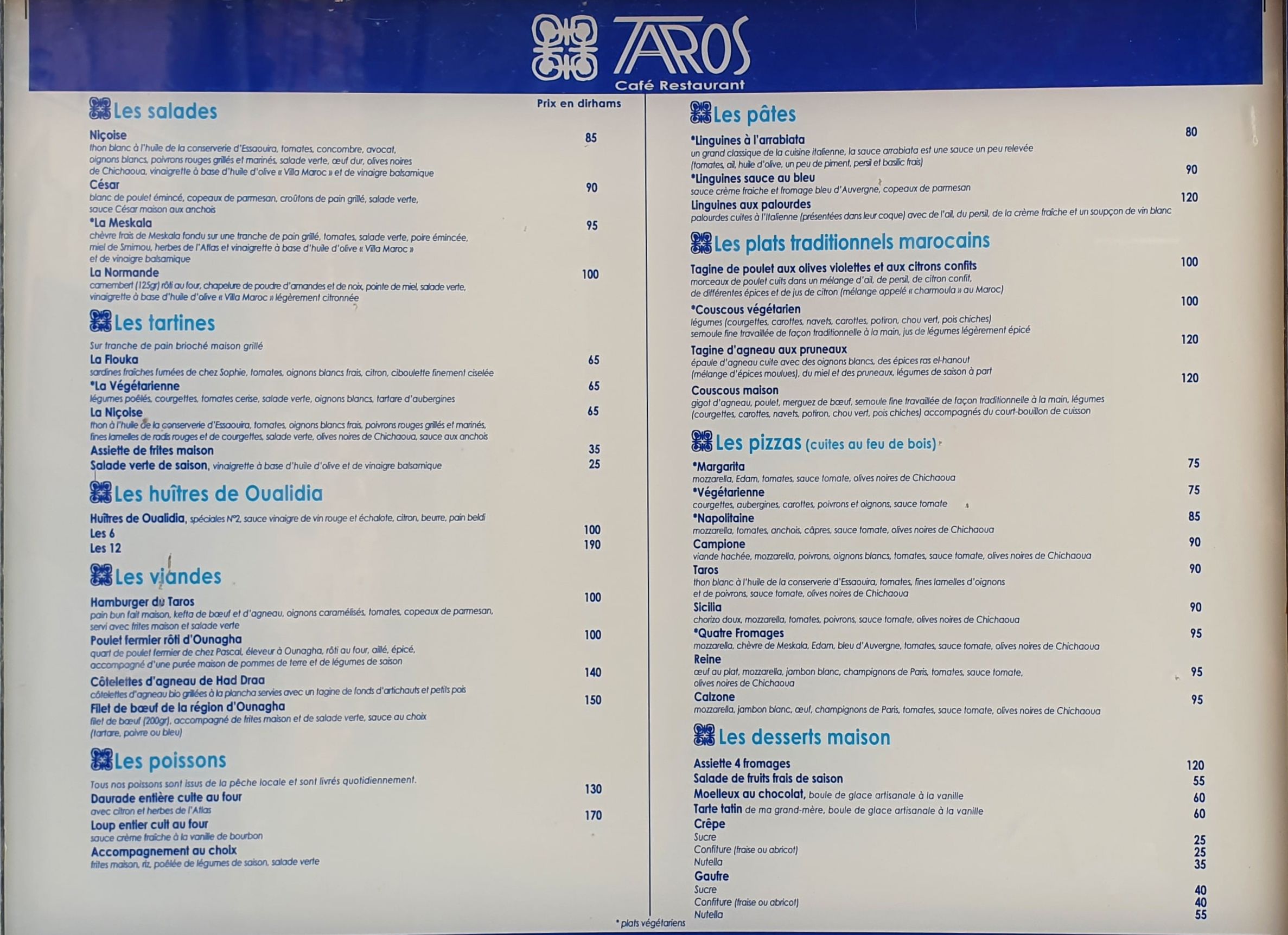 MENU Taros Essaouira 2024 Les meilleurs Restaurants à Essaouira EAT.MA