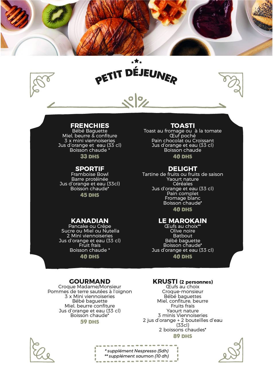 Krusti Marrakech MENU 2020 Livraison à Domicile Les