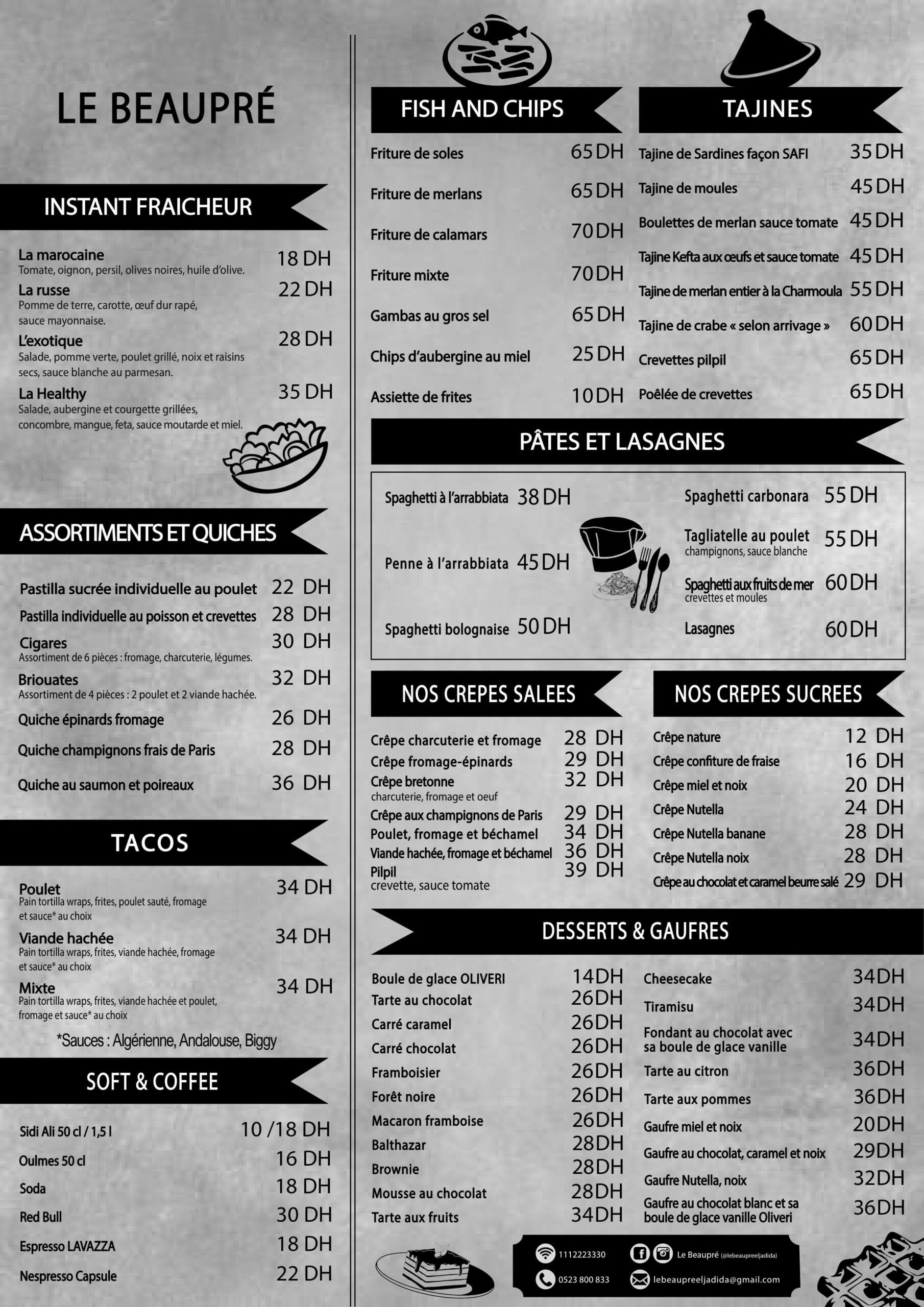 Le Beaupre El Jadida Menu 22 Livraison A Domicile Les Meilleurs Restaurants A El Jadida Eat Ma