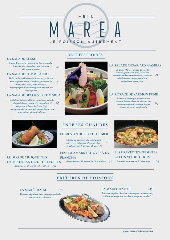 MENU Marea Rabat 2024 Les meilleurs Restaurants à Rabat EAT.MA