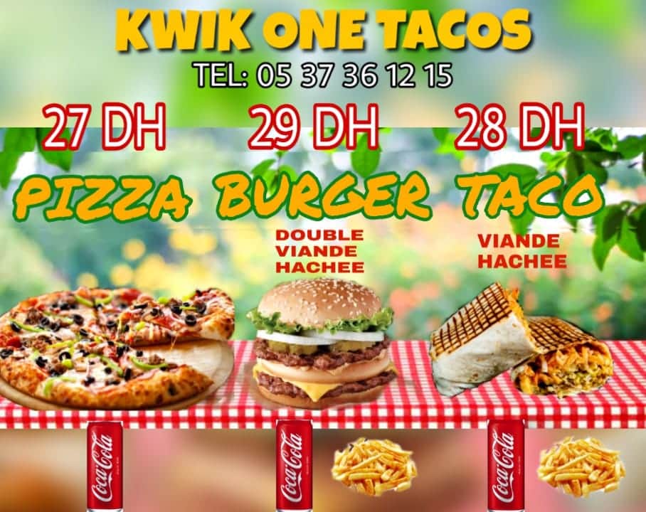 MENU Kwik One Tacos Kenitra 2024 Les meilleurs Restaurants à Kenitra