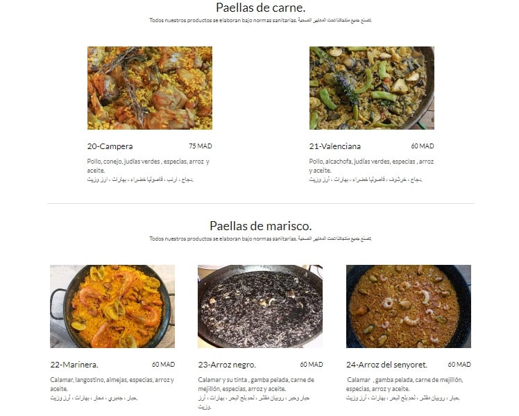 MENU Paellas Tanger Tanger 2024 Les meilleurs Restaurants à Tanger