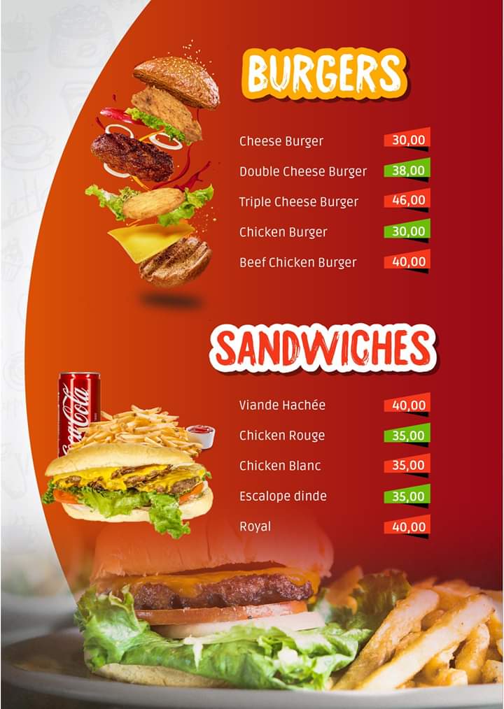 MENU Tacos de la ville El Jadida 2024 Les meilleurs Restaurants à El