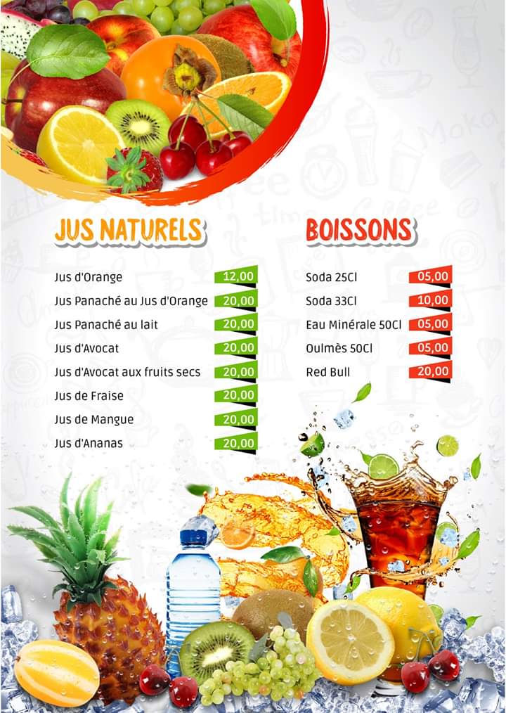 MENU Tacos de la ville El Jadida 2024 Les meilleurs Restaurants à El