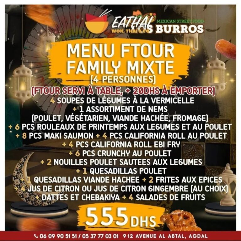 Menu Eathai  March 2024 340101-422200