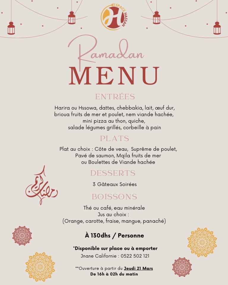Menu Espace Hassan  March 2024 350101-676500
