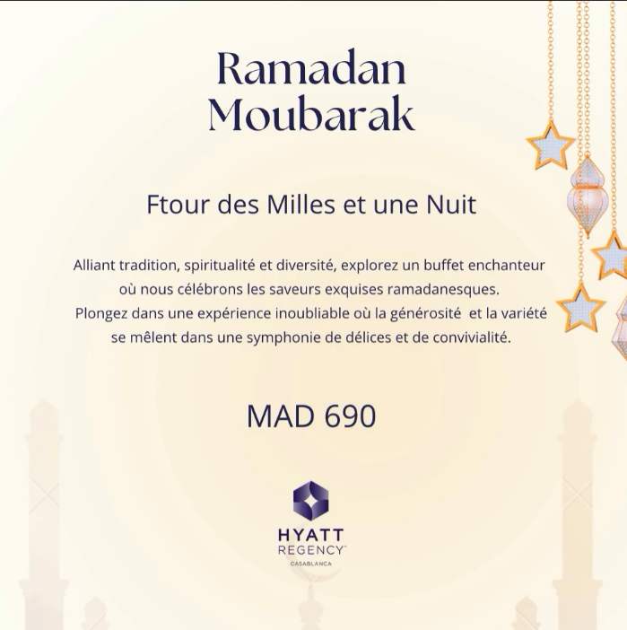 Menu Hyatt Regency Casablanca  March 2024 210001-390200