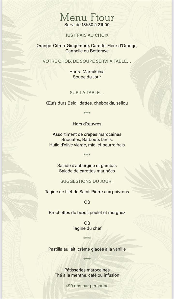 Menu Jadali Hôtel & Spa  March 2024 290101-171600