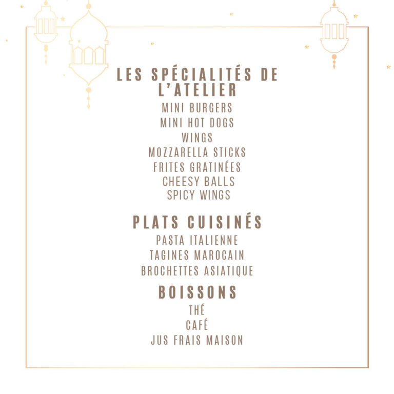 Menu L'Atelier Burger  March 2024 220001-152200