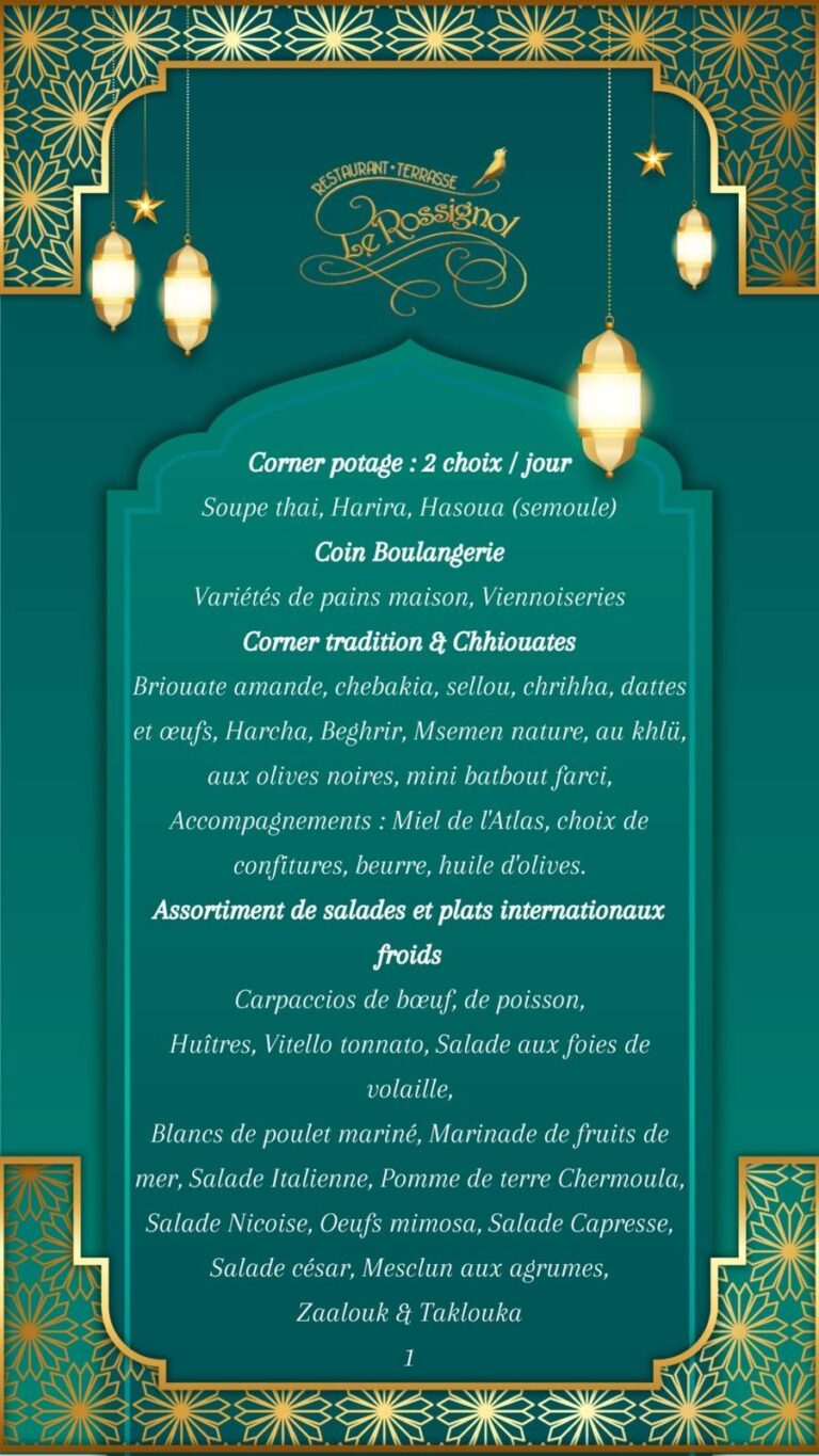 Menu Le Rossignol  April 2024 273620-132400